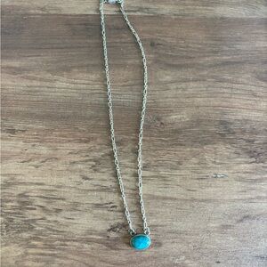 Silver Necklace with Turquoise Pendant